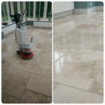 before and after buffing Hillhead Floor Restoration expert floor cleaning Northern Ireland