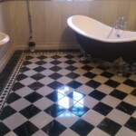 checkered bathroom Professional travertine and terrazzo restoration Hillhead Floor Restoration